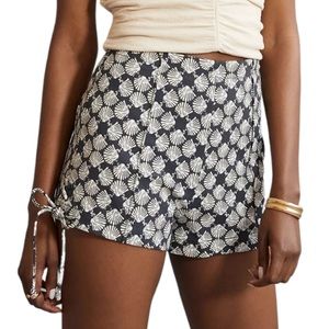 Anthropologie Maeve Micro Mini Seashell Printed High Waist Shorts Women Size 12